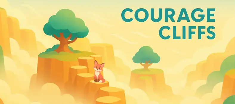 Life School story world illustration: Courage Cliffs
