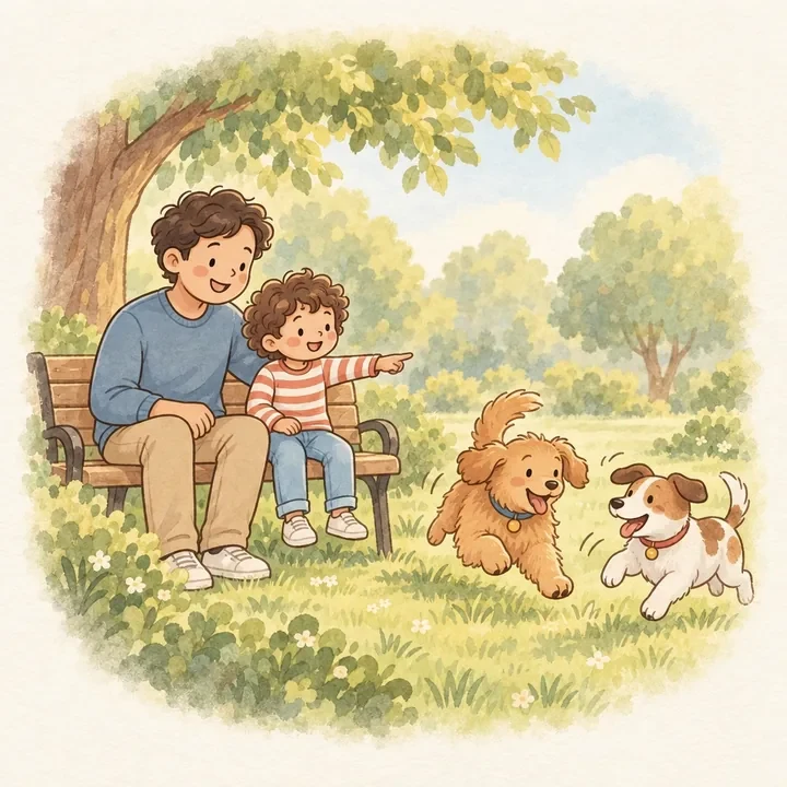 Animals mating moment card illustration