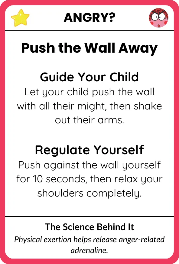 Push the Wall Away card, parent guide side