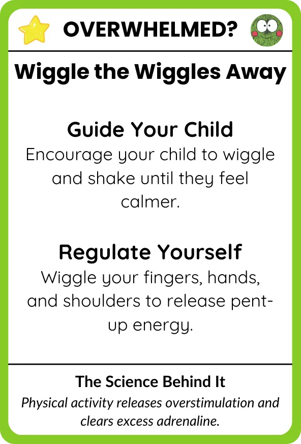 Wiggle the Wiggles Away card, parent guide side