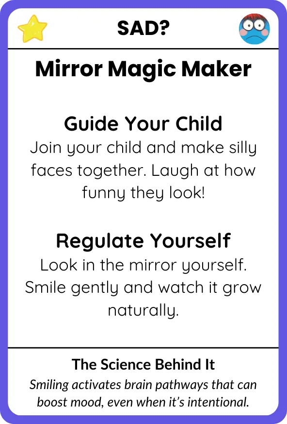 Mirror Magic Maker card, parent guide side