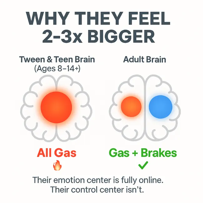 Why tween and teen feelings feel 2 to 3 times bigger