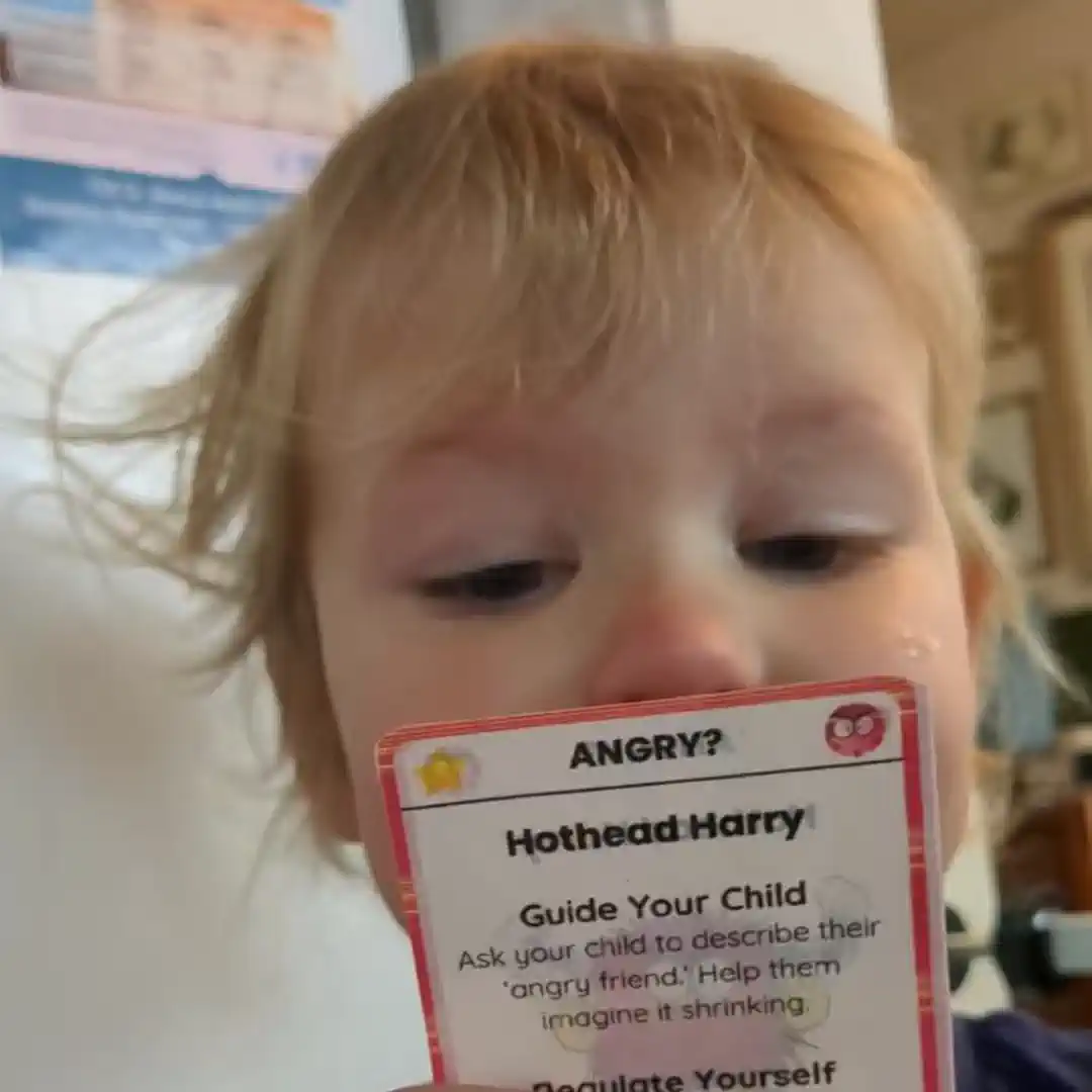 A real family using the Big Feelings Deck at home