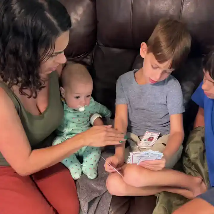 A real family using the Big Feelings Deck at home