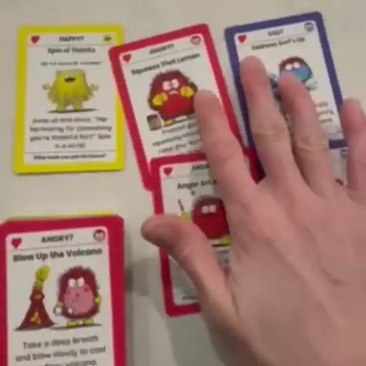 A real family using the Big Feelings Deck at home