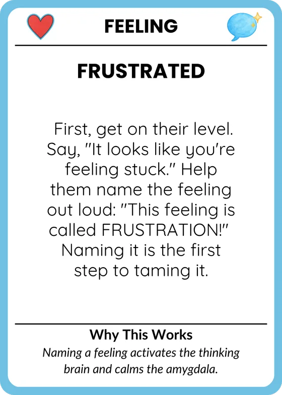 Growl Like a Tiny, Frustrated Bear card, parent guide side