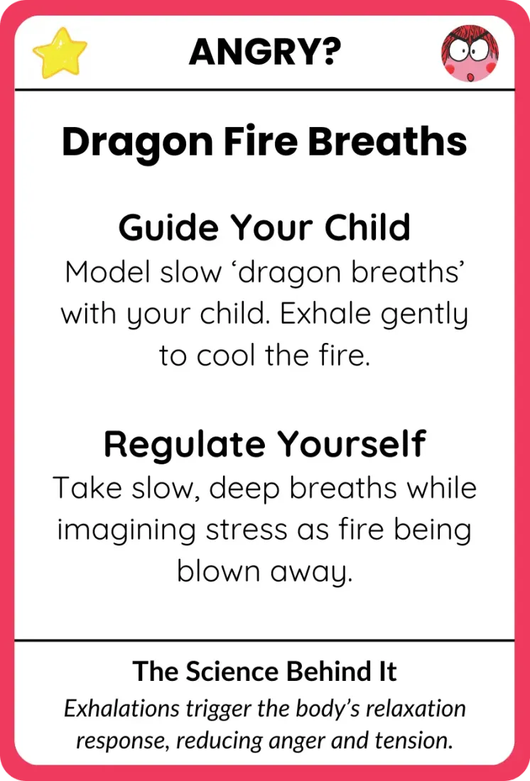 Back side of Dragon Fire Breaths card, the parent script